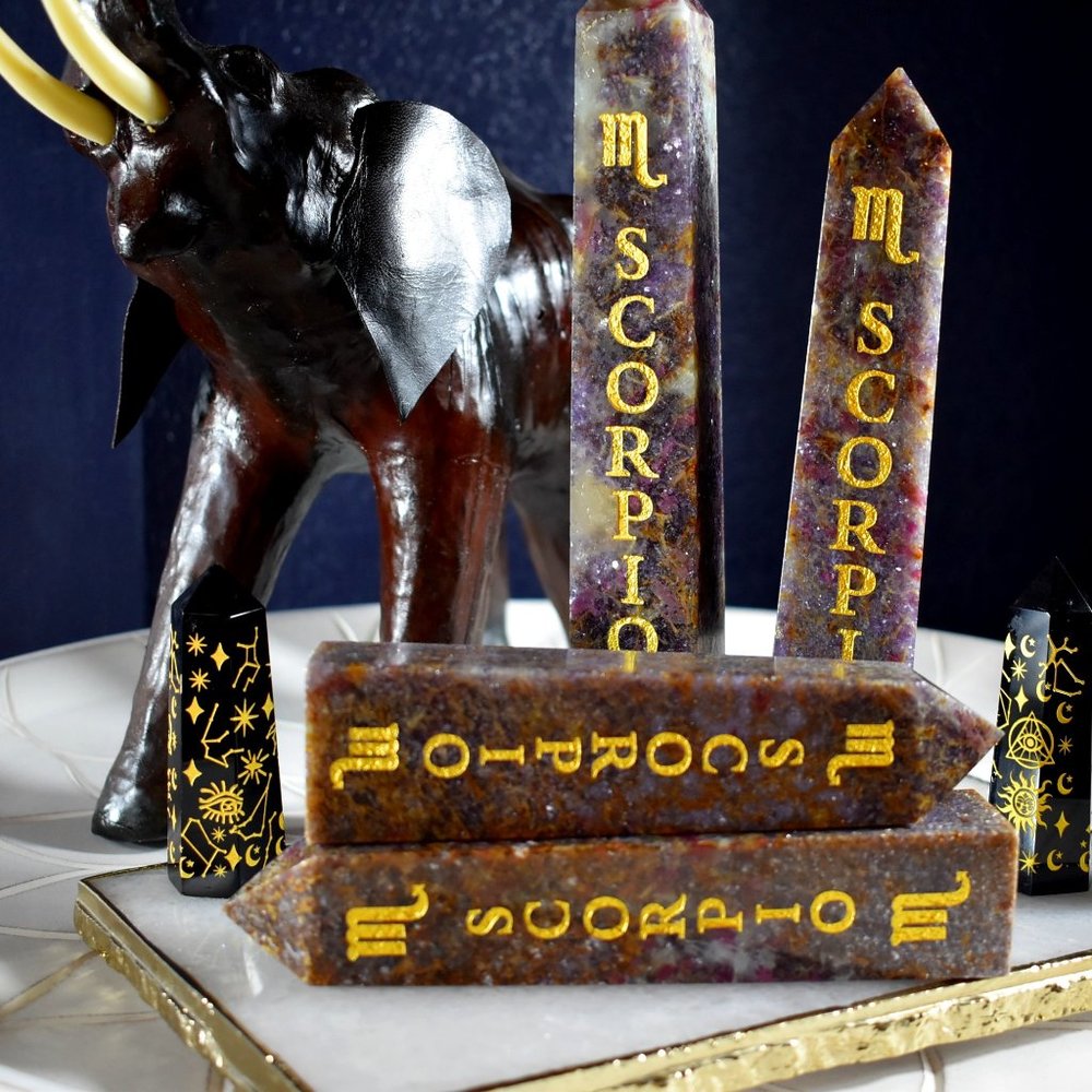 Extra Large Scorpio genuine Unicorn Stone Tower